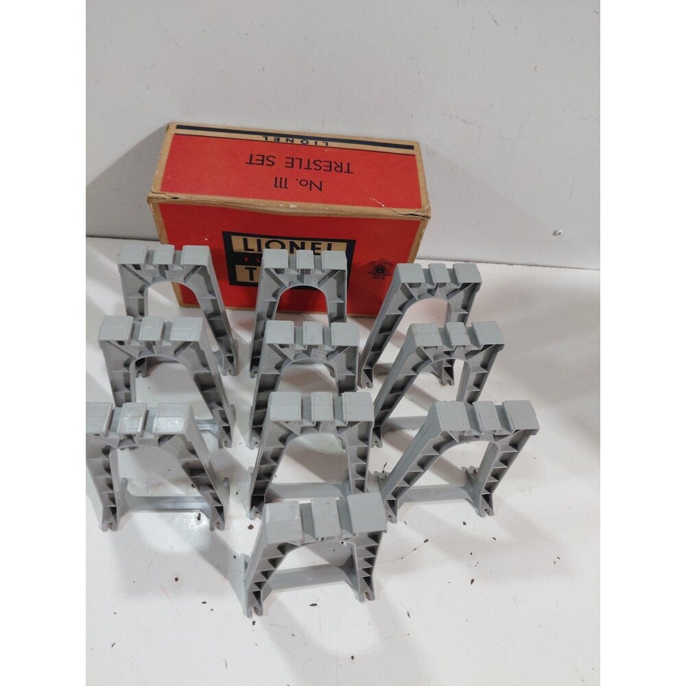 Lionel 111 O/27 Train Gauge Model Railroad Post War Grey Elevated 10pc Trestle